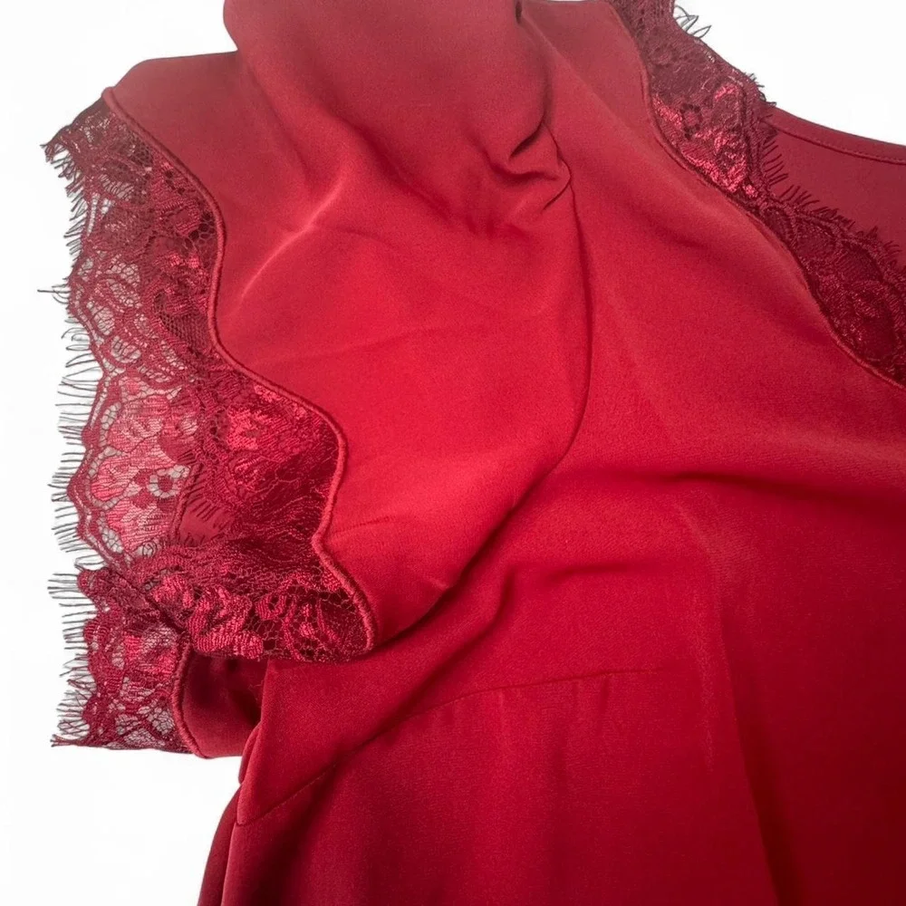 Torrid deep red‎ chiffon top